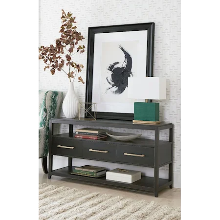 Transitional Sofa Table with Three Drawers