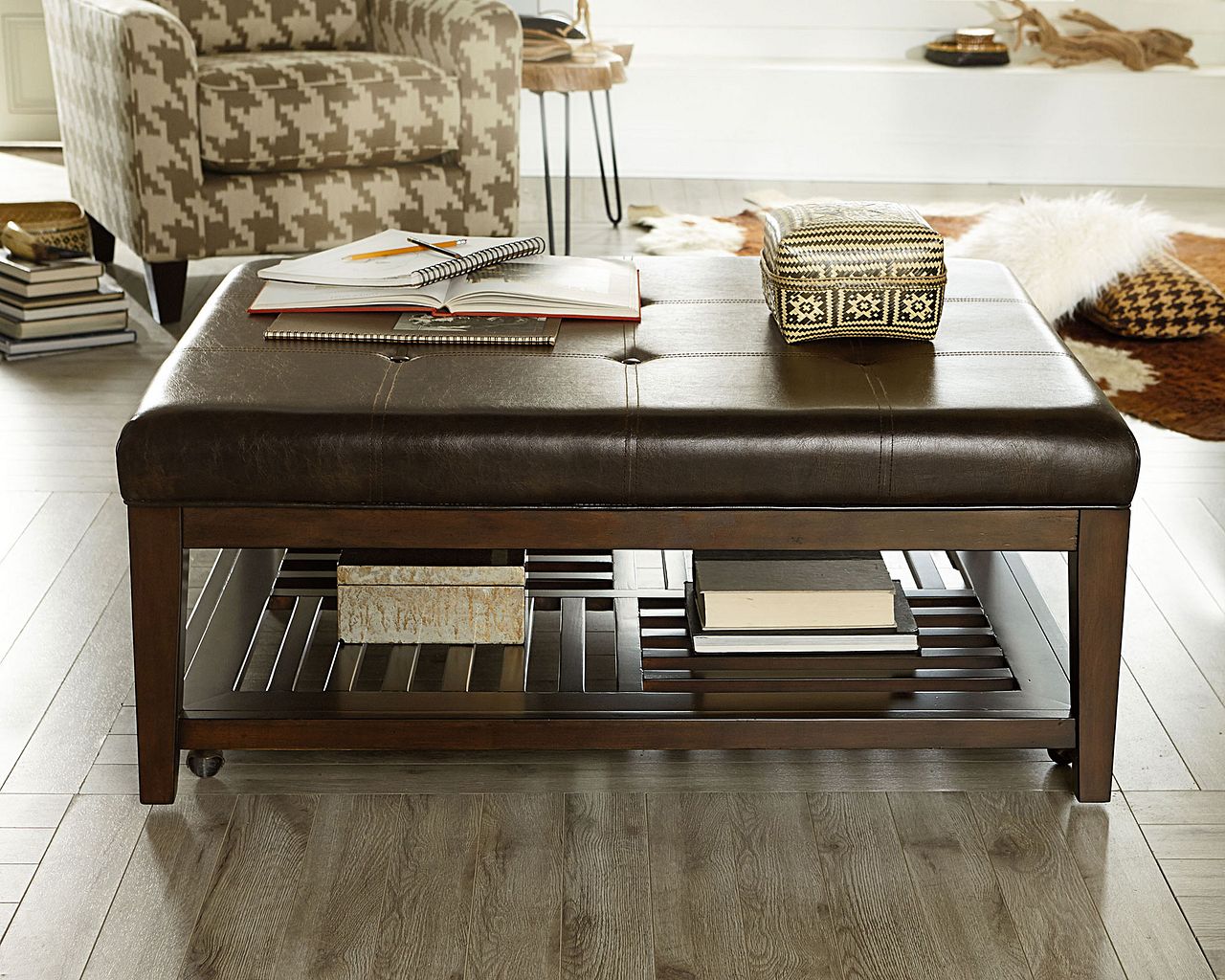 storage ottoman coffee table rectangle