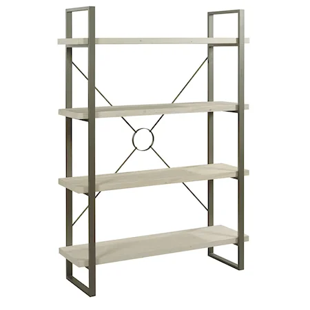 Farmhouse Reclaimed Wood/Metal Etagere with 4 Shelves