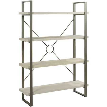 Farmhouse Reclaimed Wood/Metal Etagere with 4 Shelves