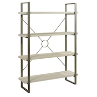 Farmhouse Reclaimed Wood/Metal Etagere with 4 Shelves