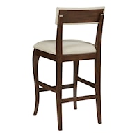 Transitional Barstool with Upholstered Seat