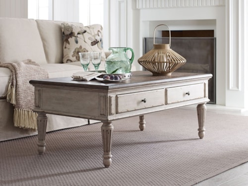 Rectangular Cocktail Table with Turned Legs