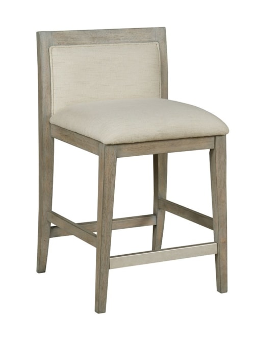 Transitional Counter Stool with Upholstered Low Back