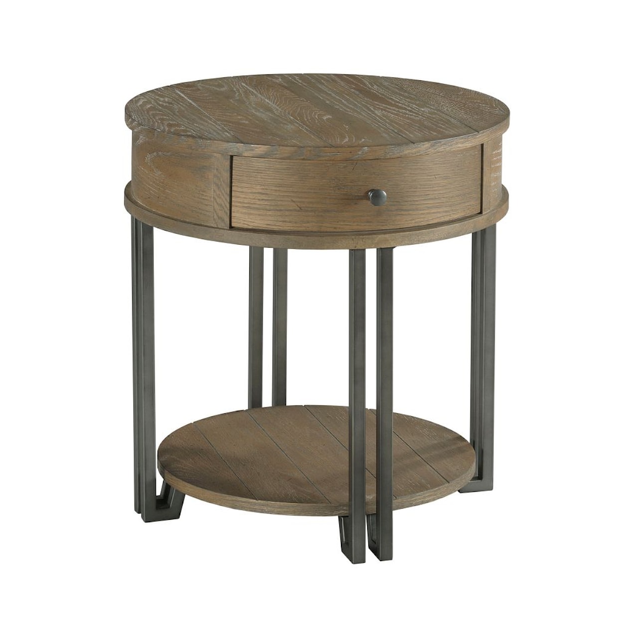 Hammary Saddletree Round Chairside Table