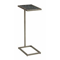 Contemporary Accent "C" Table with Decorative Glass Top