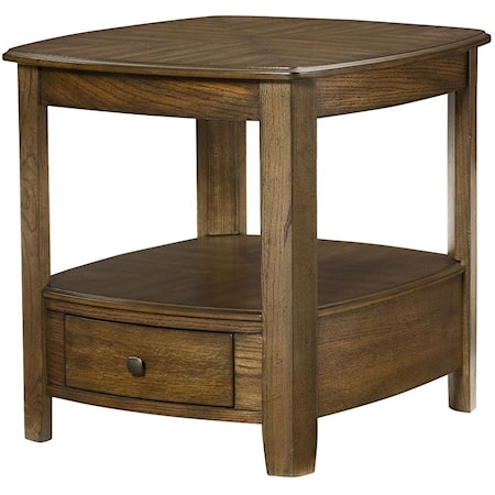 Transitional Rectangular Drawer End Table