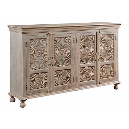 Parchment Four Door Cabinet