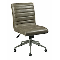 Contemporary Armless Swivel Desk Chair with Adjustable Height