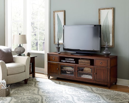 Rustic Entertainment Console with Wire Management
