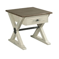 Trestle Drawer End Table