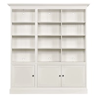 Transitional Triple Door Bookcase