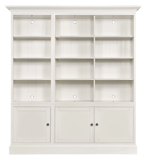 Transitional Triple Door Bookcase