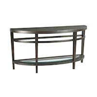 Transitional Sofa Table with Glass Insert Shelf