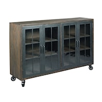 Rustic Trolley Door Cabinet with Wire Management