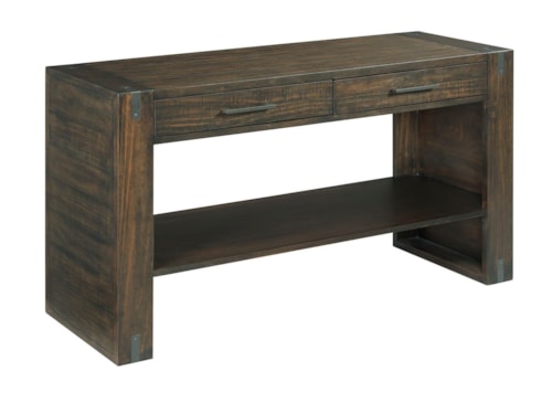 Casual Sofa Table with Drawers and Shelf