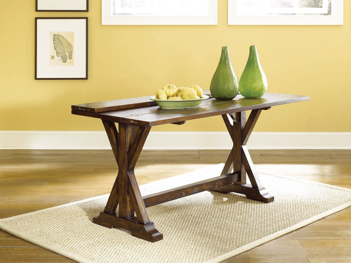 Wood top online console table