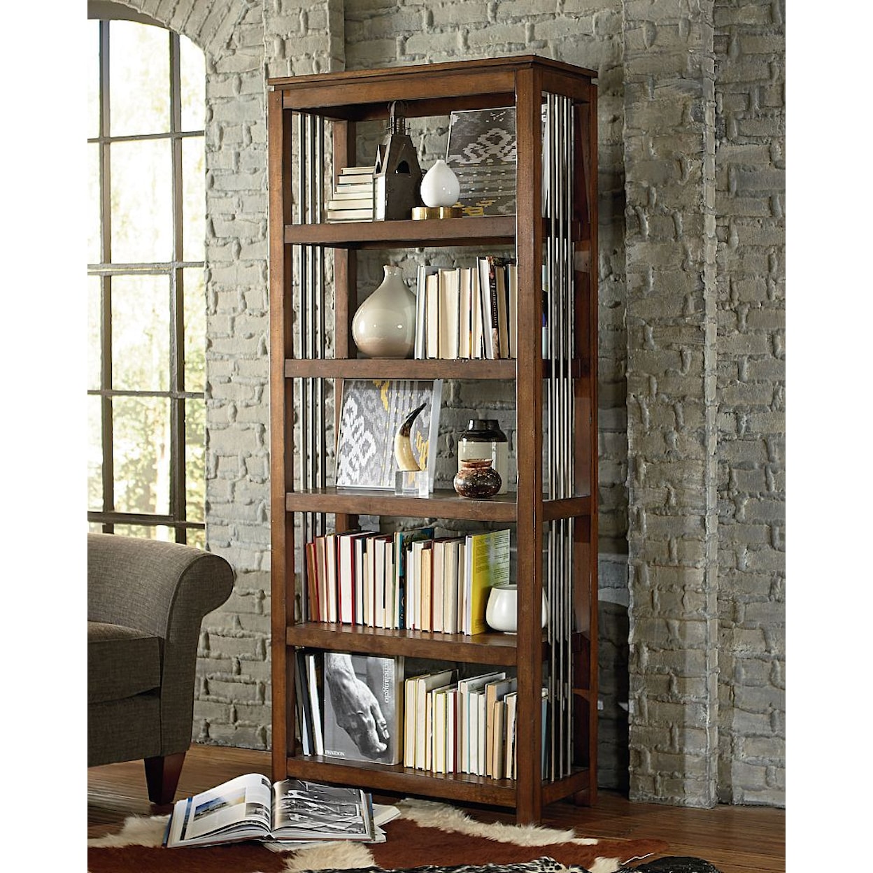 Hammary Junction Bookcase with Five Shelves