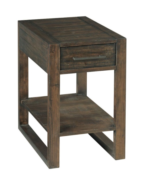 Casual Chairside Table with USB Power Bar and Drop-Front Drawer