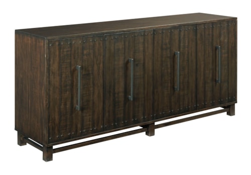 Casual Entertainment Console with Adjustable Shelves