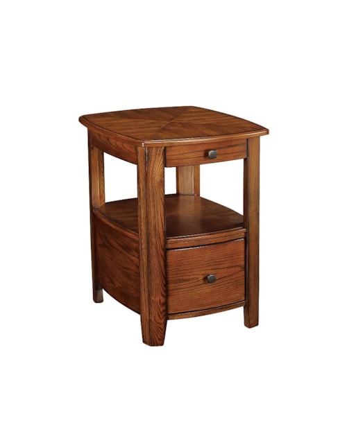 Transitional Chairside Table with Pull-Out Tray