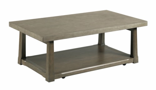 Transitional Rectangular Coffee Table with Concrete Top