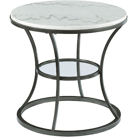 Marble Top Round End Table