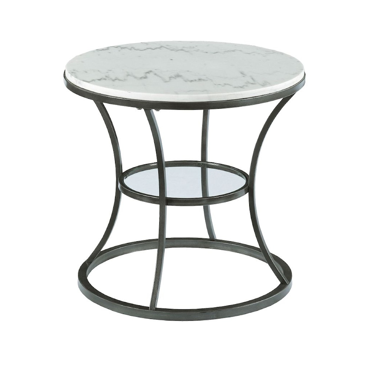 Hammary Impact Marble Top Round End Table