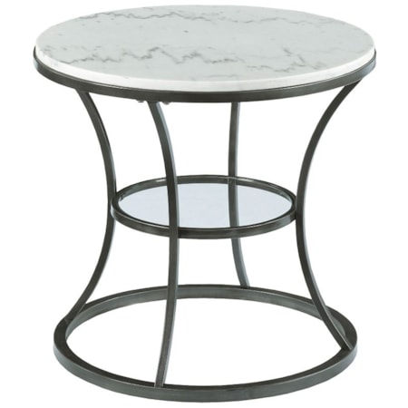 Marble Top Round End Table