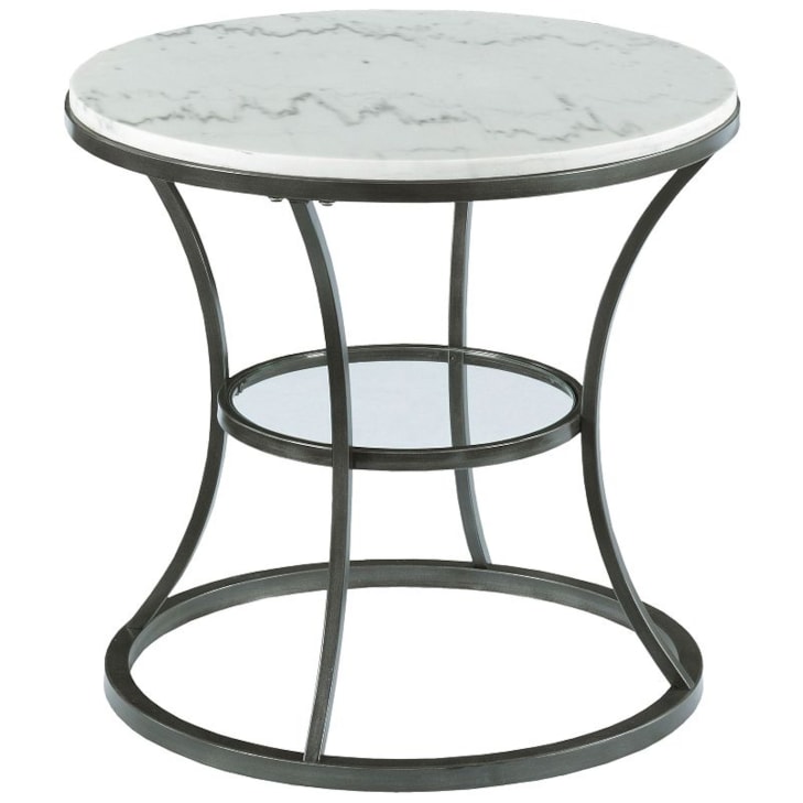 Hammary Impact Marble Top Round End Table