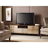 Contemporary Panorama TV Console with Electrical Outlets