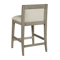 Transitional Counter Stool with Upholstered Low Back