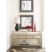 Capri Console Table with Tempered Glass Top