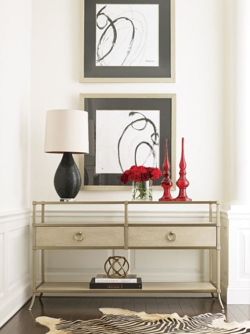 Capri Console Table with Tempered Glass Top