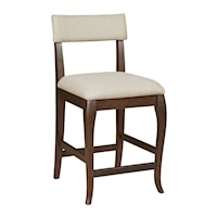 Transitional Counter Stool with Upholstered Seat