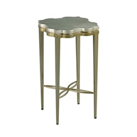 Glam Metal Accent Table with Silver Leaf Top