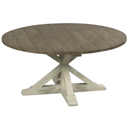 Trestle Round Cocktail Table