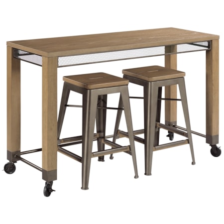 Counter Console w/ 2 Stools