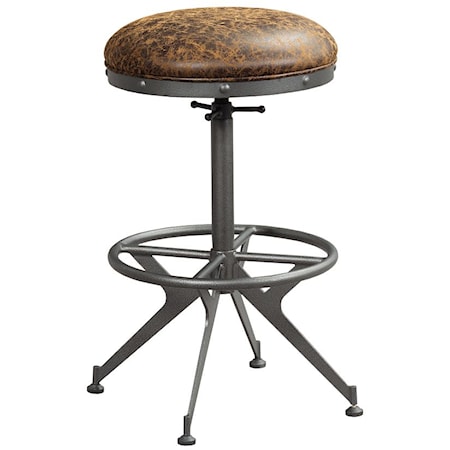 Adjustable Height Barstool with Footrest