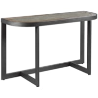 Industrial Sofa Table with Concrete Inset