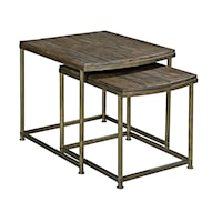 Nesting End Table with Antique Brass Base