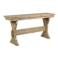 Rustic Trestle Flip Top Table with Distressed Finish