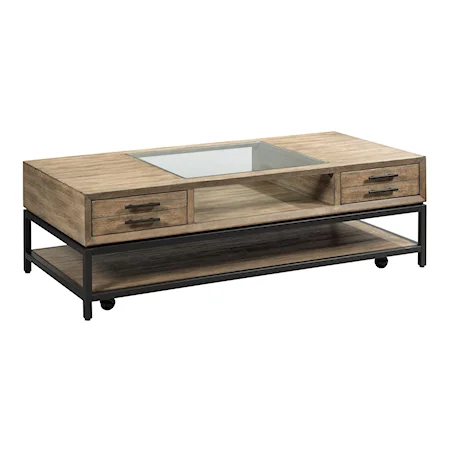 Rectangular Coffee table with Removable Casters