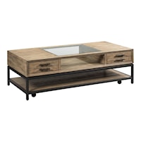 Rectangular Coffee table with Removable Casters