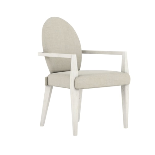 Contemporary Dining Arm Chair with Upholstered Seat and Back