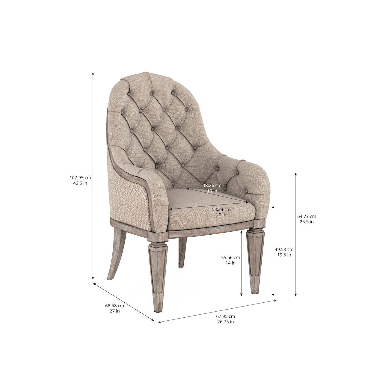 A.R.T. Furniture Inc 317 - Etienne Upholstered Dining Arm Chair