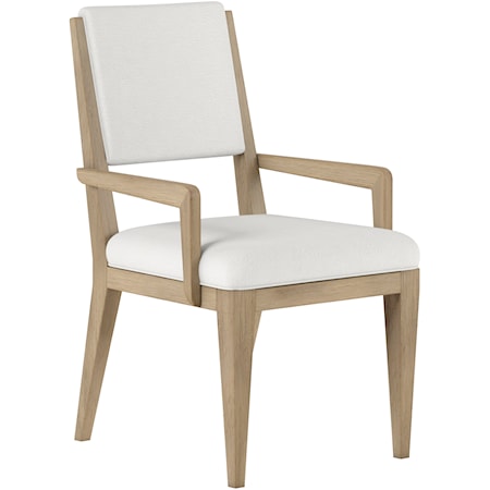 Transitional Upholstered Dining Arm Chair