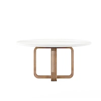 Contemporary Two-Tone Round Dining Table