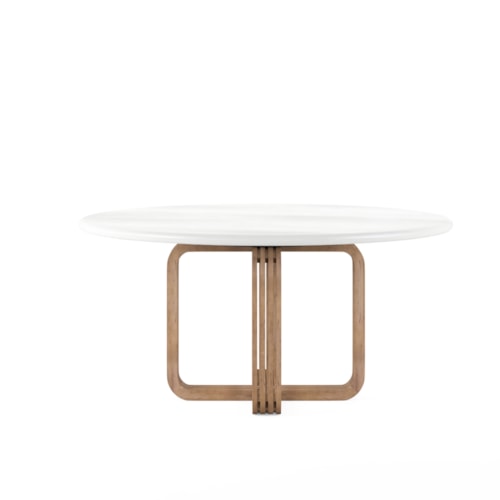 Contemporary Two-Tone Round Dining Table