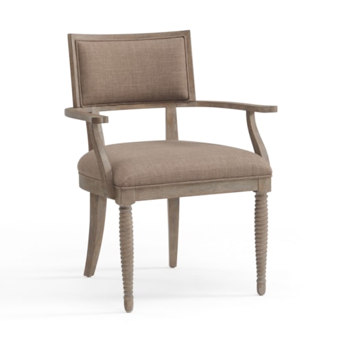 Transitional Dining Arm Chair with Open Back